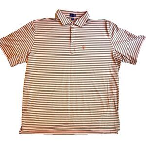 Stitch Golf Salmon and Grey Striped Performance Polo Men's Size XXL Pink